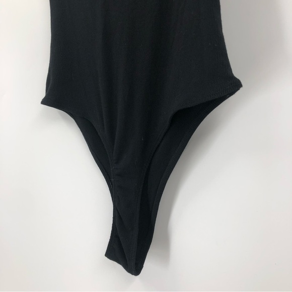 Stillwater S strapless front tie Bodysuit black 0822 ribbed soft bow stretch - Picture 6 of 10
